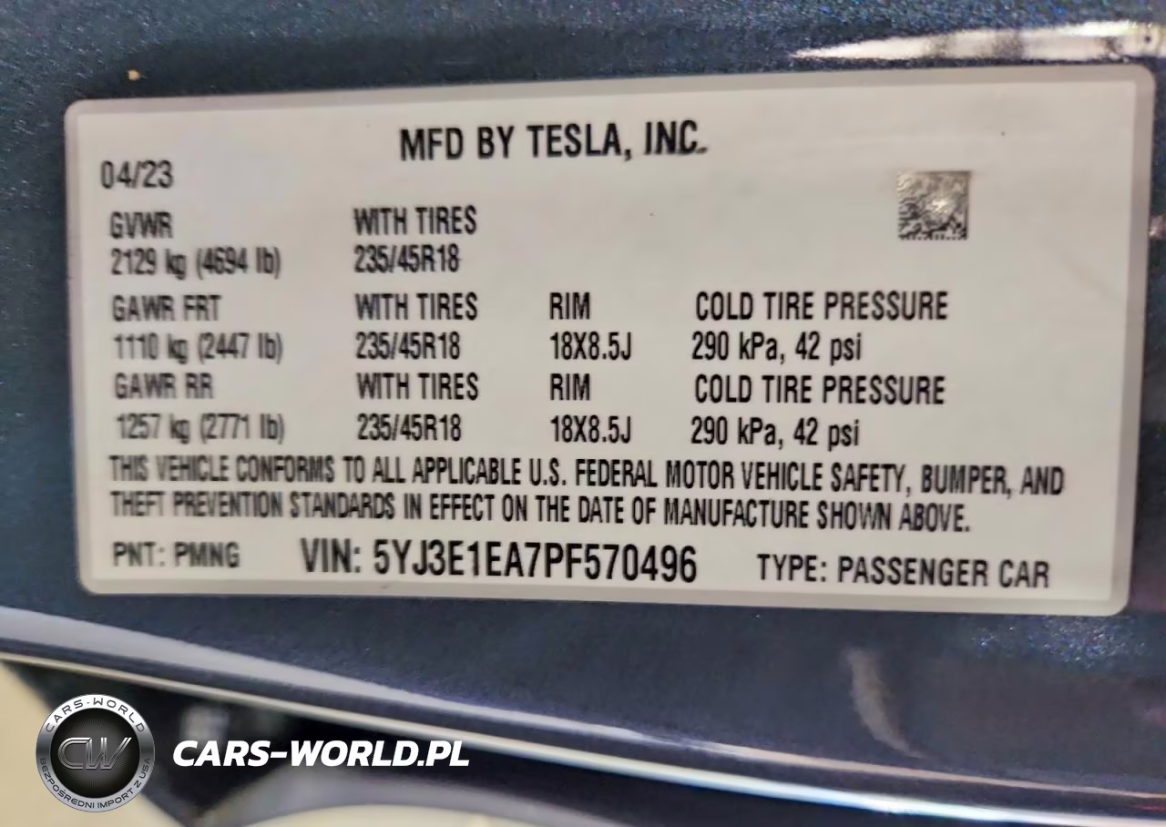 2023 Tesla Model 3 VIN:5YJ3E1EA7PF570496 - 12