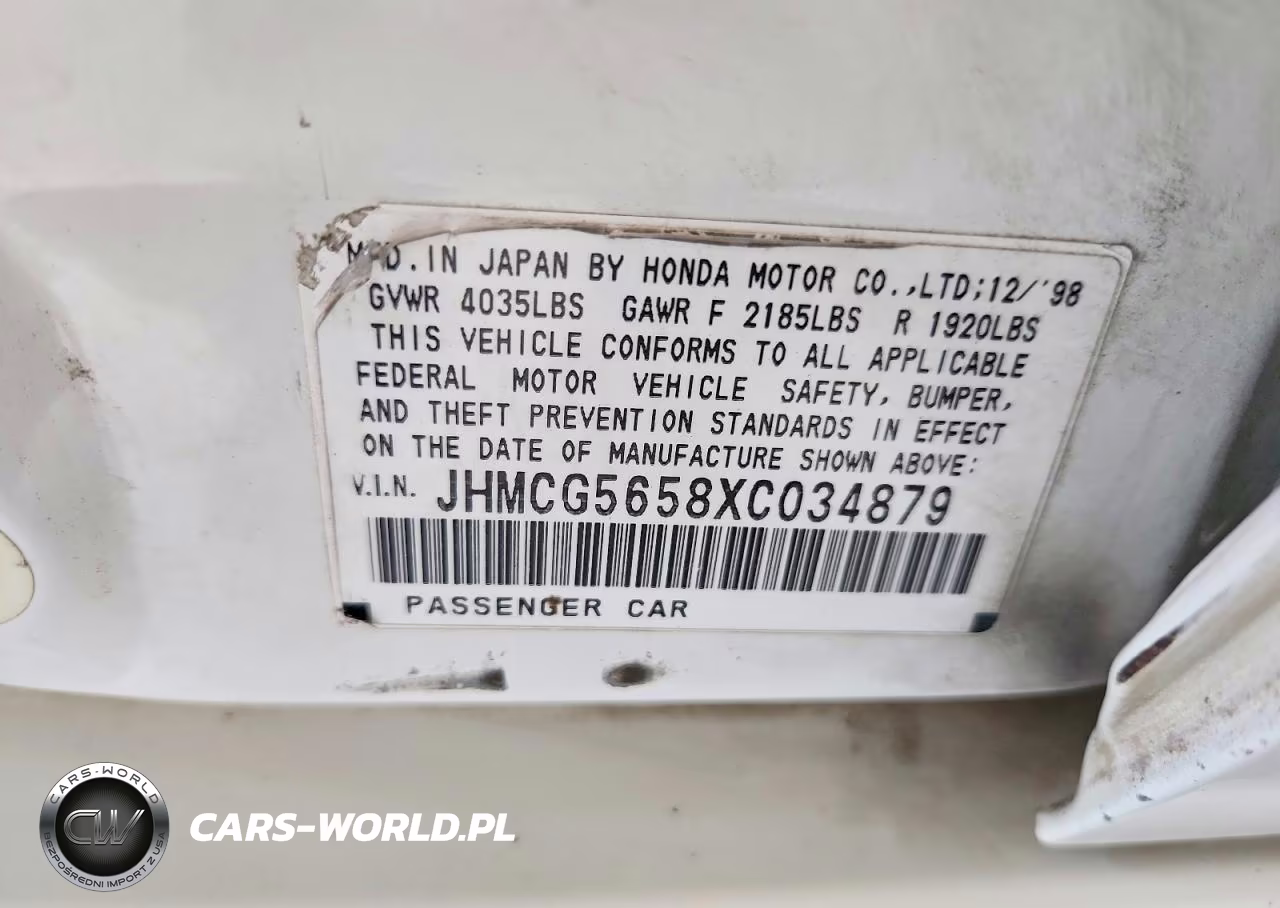 1999 Honda Accord Ex VIN:JHMCG5658XC034879 - 12