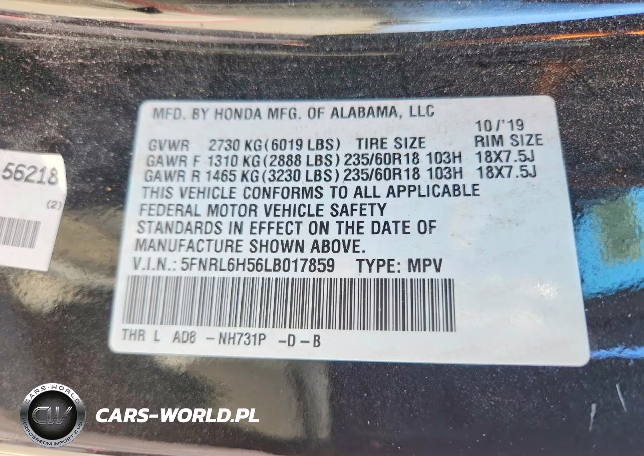 2020 Honda Odyssey Ex VIN:5FNRL6H56LB017859 - 13