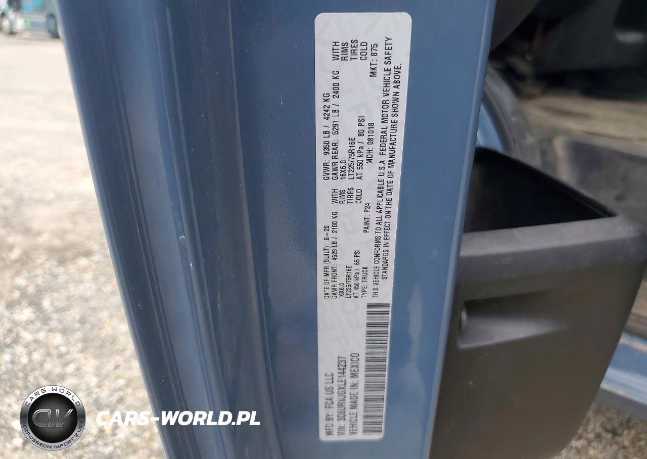 2020 Ram Promaster 3500 Delivery Van VIN:3C6URVJGXLE144237 - 13