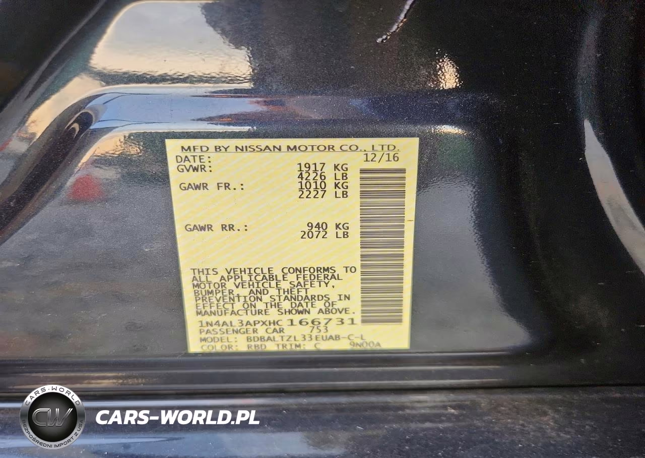 2017 Nissan Altima 2.5 Sl VIN:1N4AL3APXHC166731 - 12