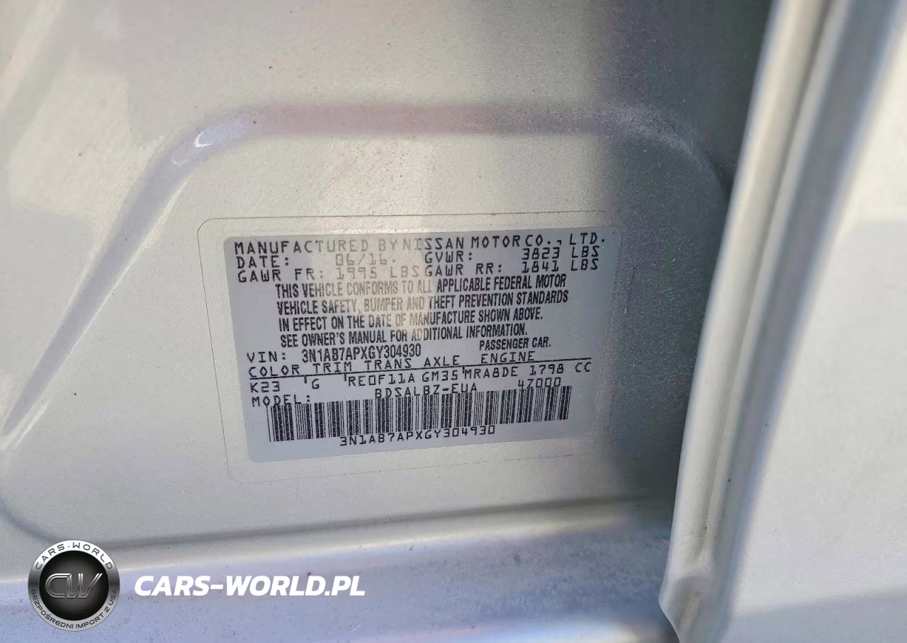 2016 Nissan Sentra S VIN:3N1AB7APXGY304930 - 13