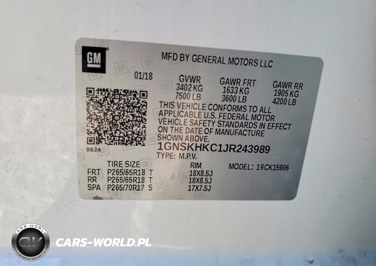2018 Chevrolet Suburban K1500 Lt VIN:1GNSKHKC1JR243989 - 13