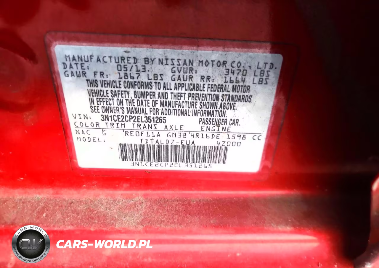 2014 Nissan Versa Note Sv VIN:3N1CE2CP2EL351265 - 12