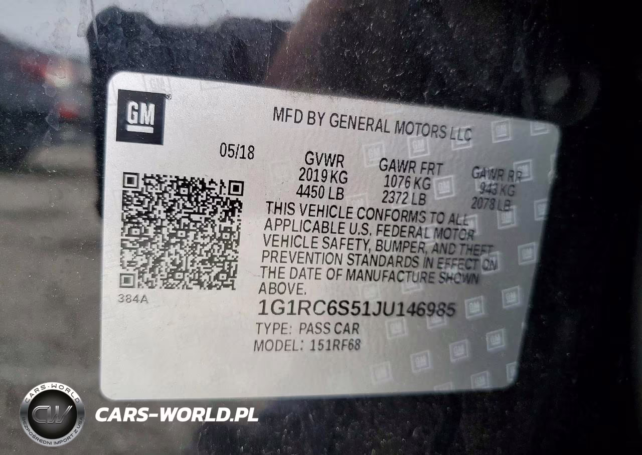 2018 Chevrolet Volt Lt VIN:1G1RC6S51JU146985 - 13