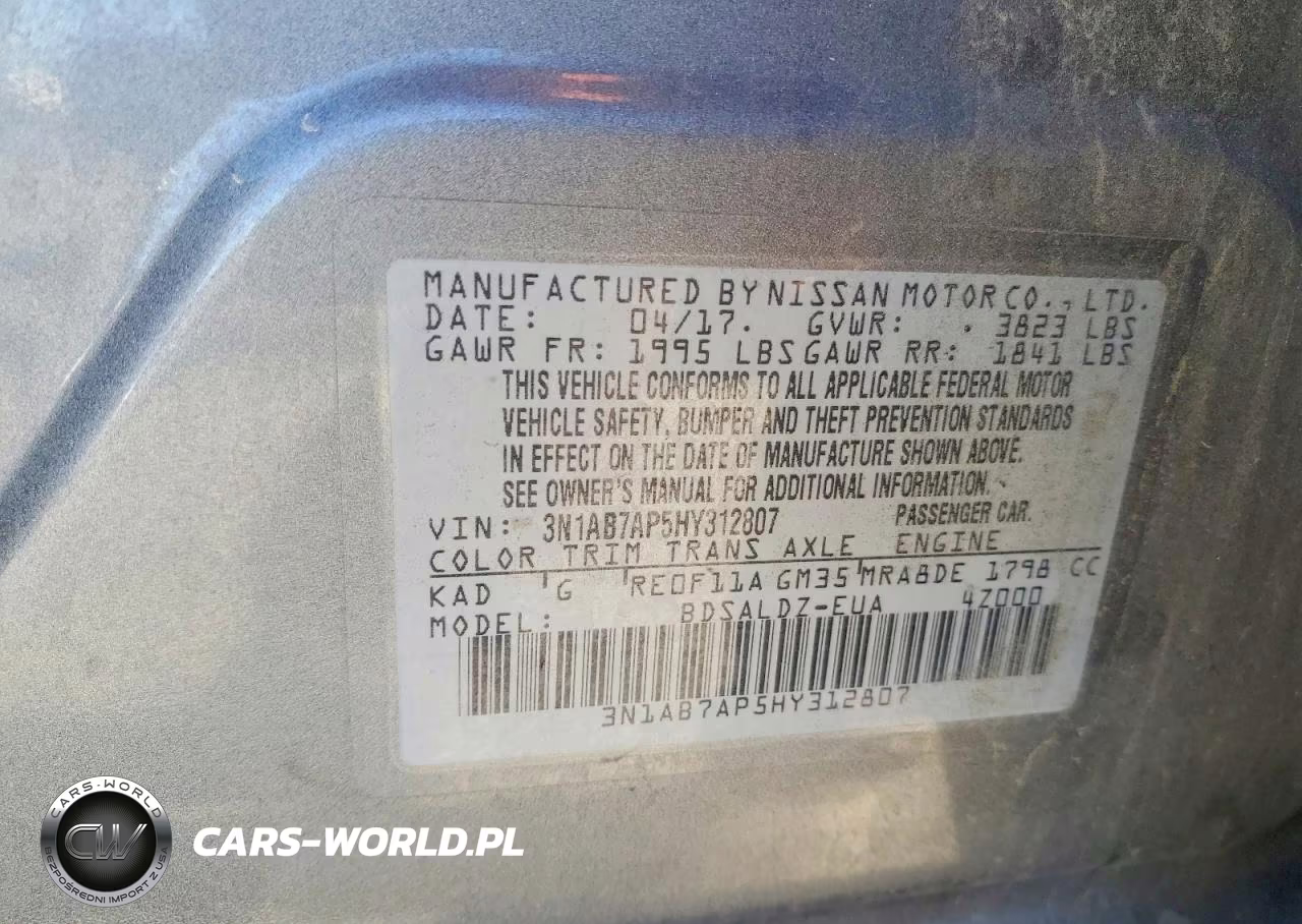 2017 Nissan Sentra Sv VIN:3N1AB7AP5HY312807 - 12
