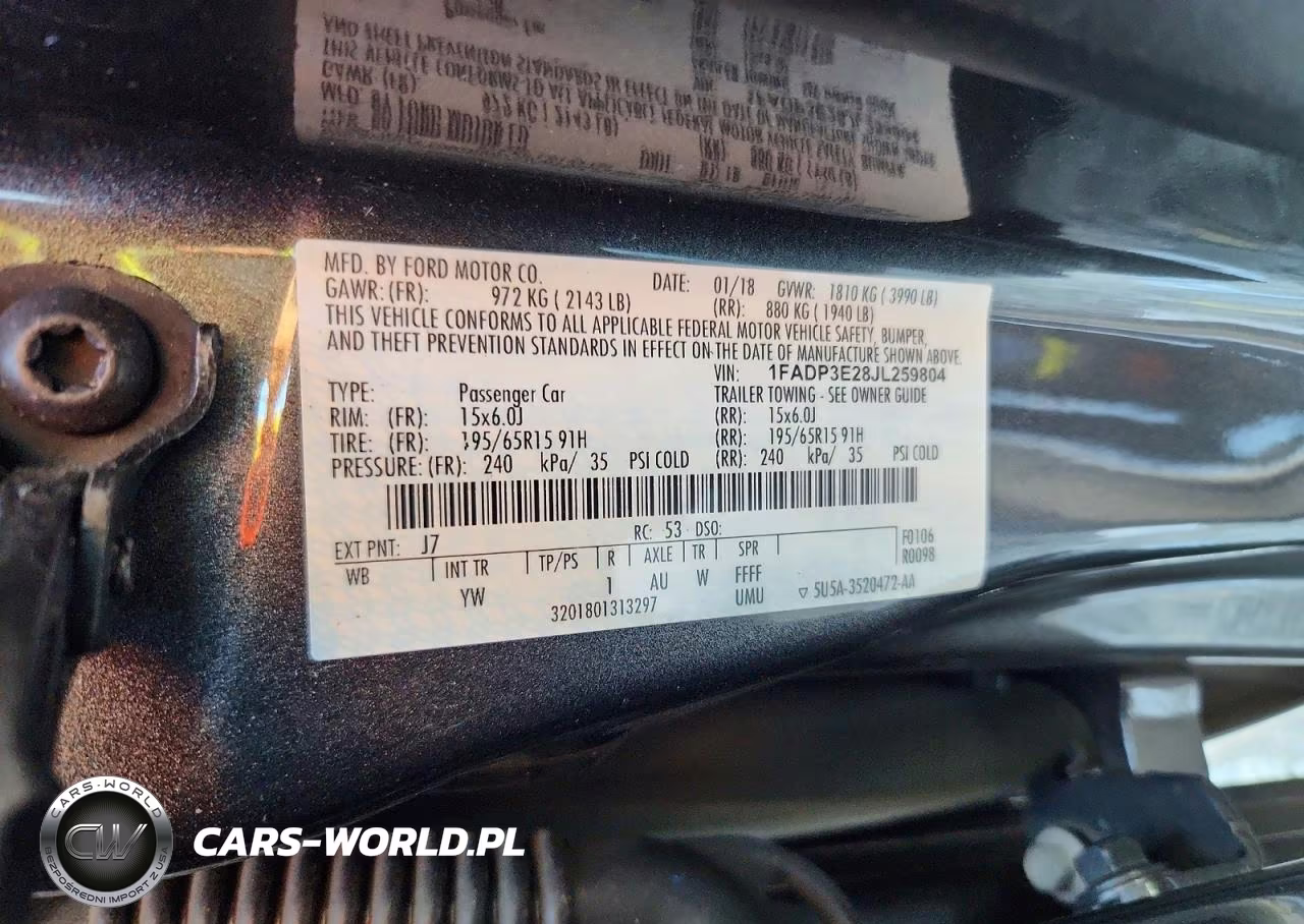 2018 Ford Focus S VIN:1FADP3E28JL259804 - 12