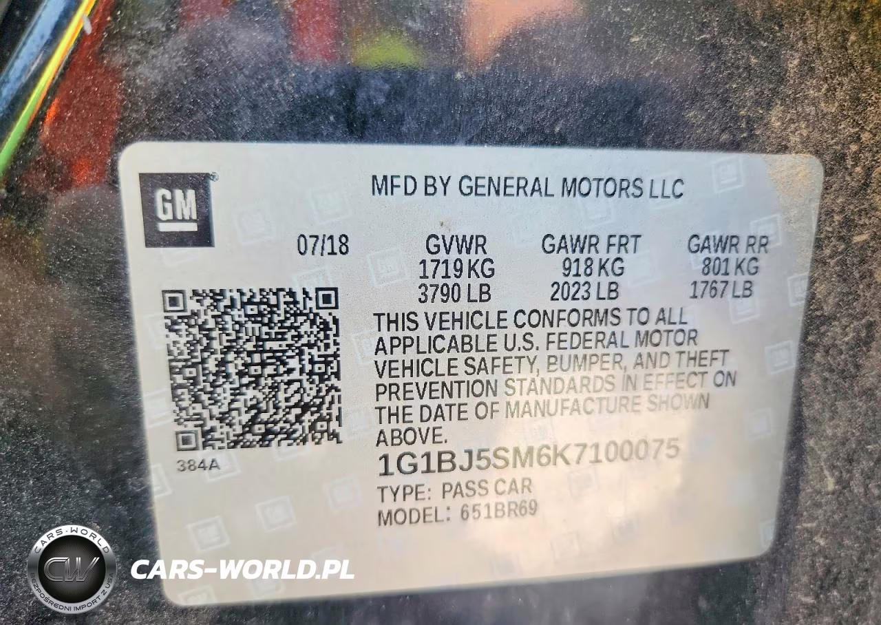 2019 Chevrolet Cruze VIN:1G1BJ5SM6K7100075 - 12