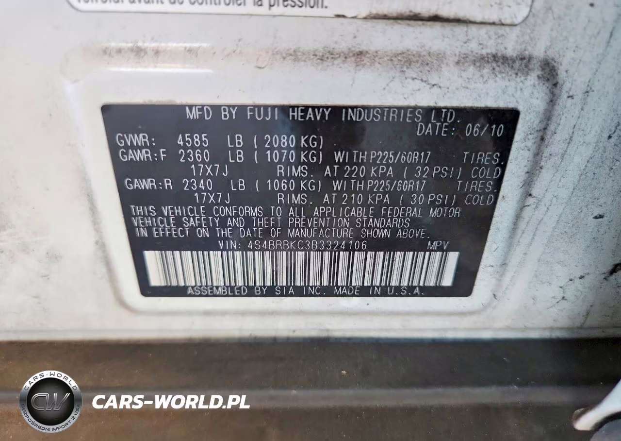 2011 Subaru Outback 2.5I Limited VIN:4S4BRBKC3B3324106 - 13
