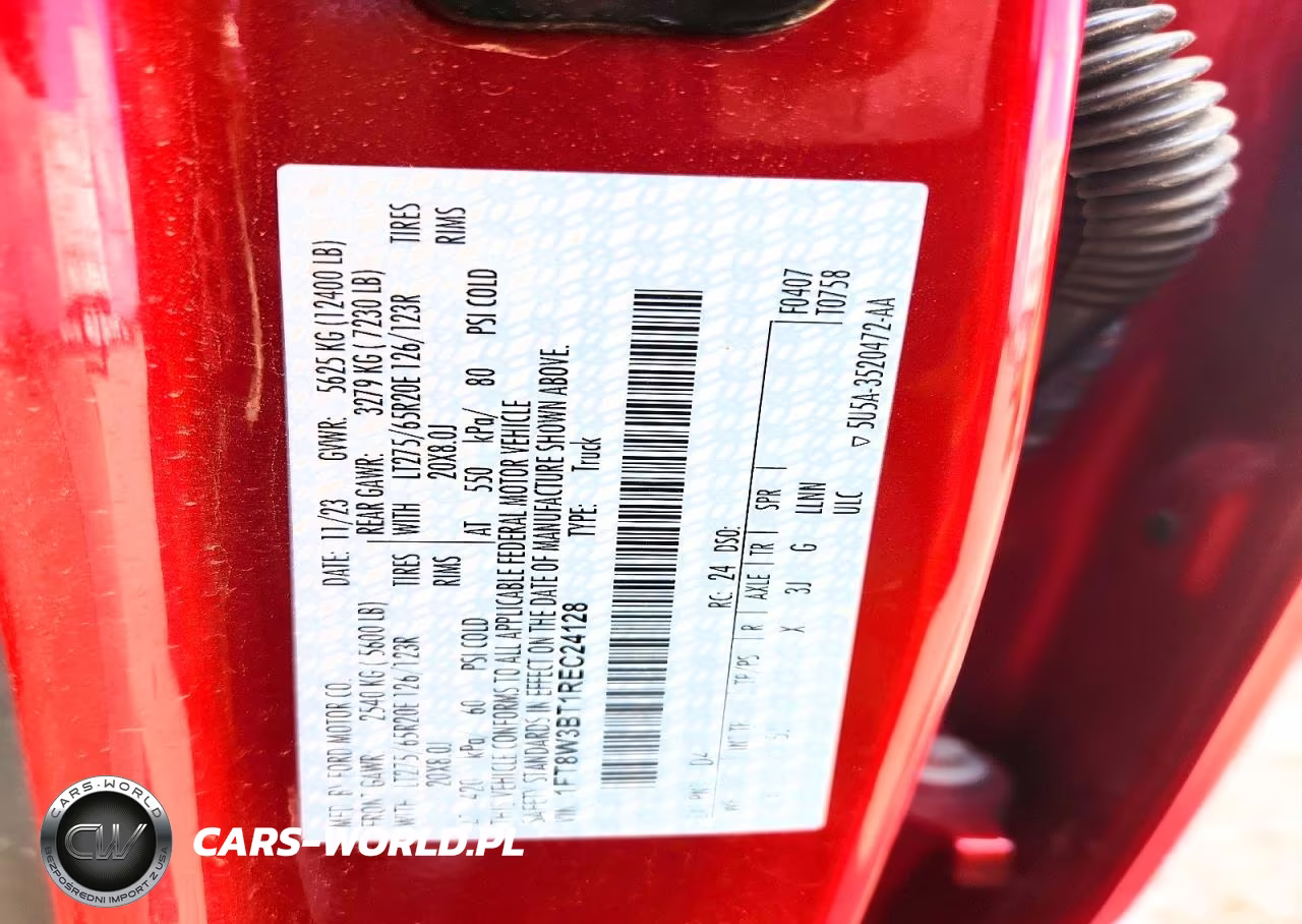 2024 Ford F350 Super Duty VIN:1FT8W3BT1REC24128 - 12