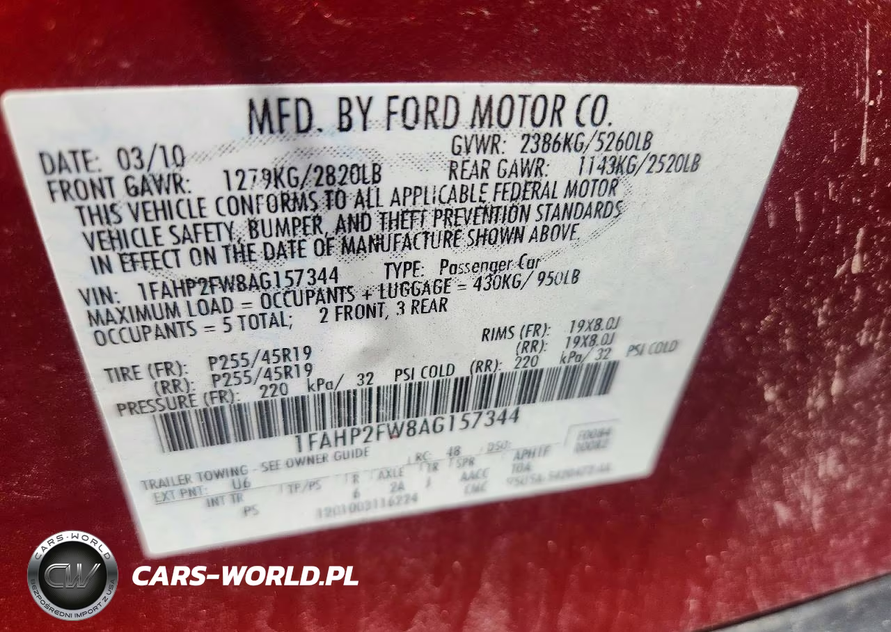 2010 Ford Taurus Limited VIN:1FAHP2FW8AG157344 - 12