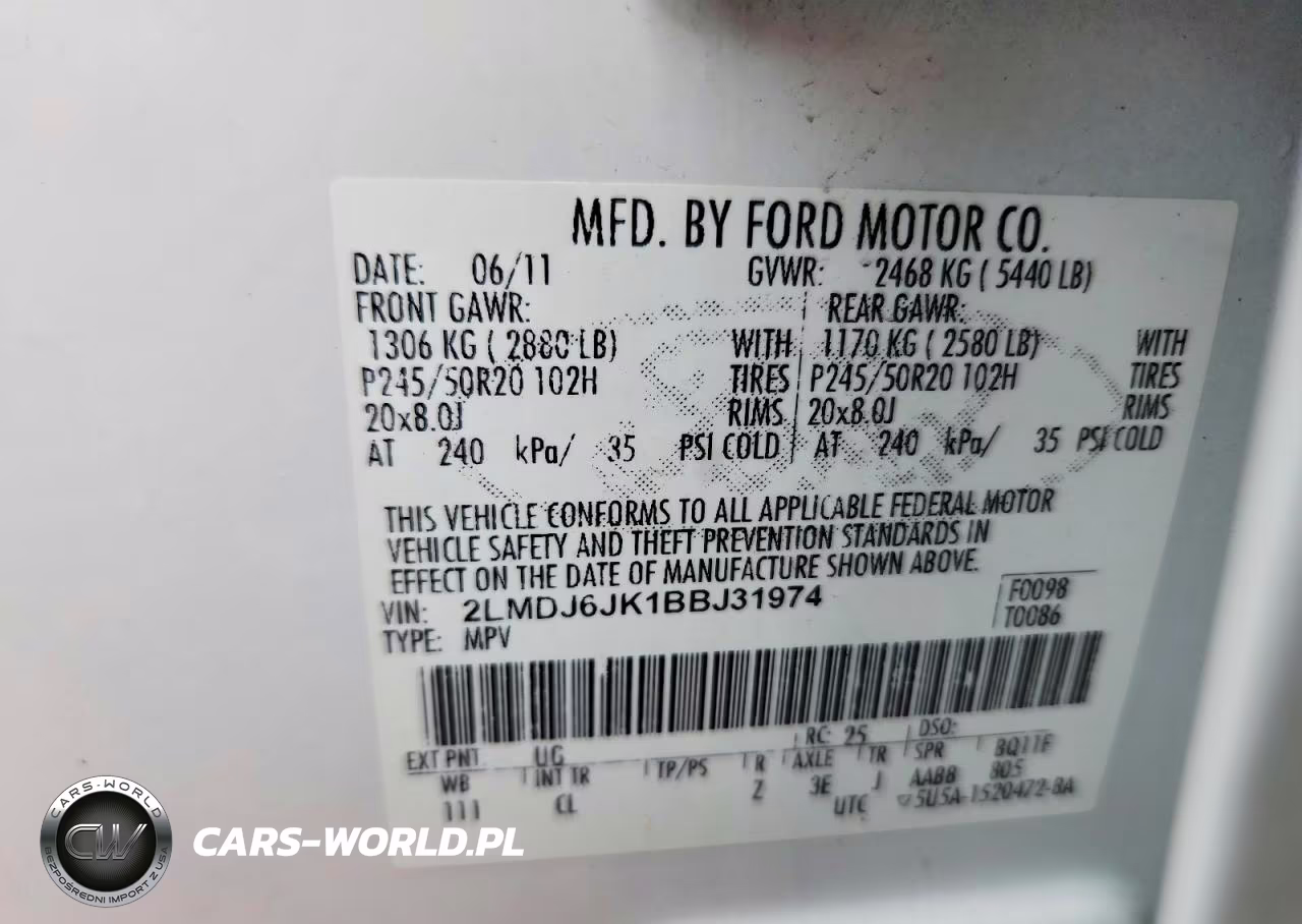 2011 Lincoln Mkx VIN:2LMDJ6JK1BBJ31974 - 13