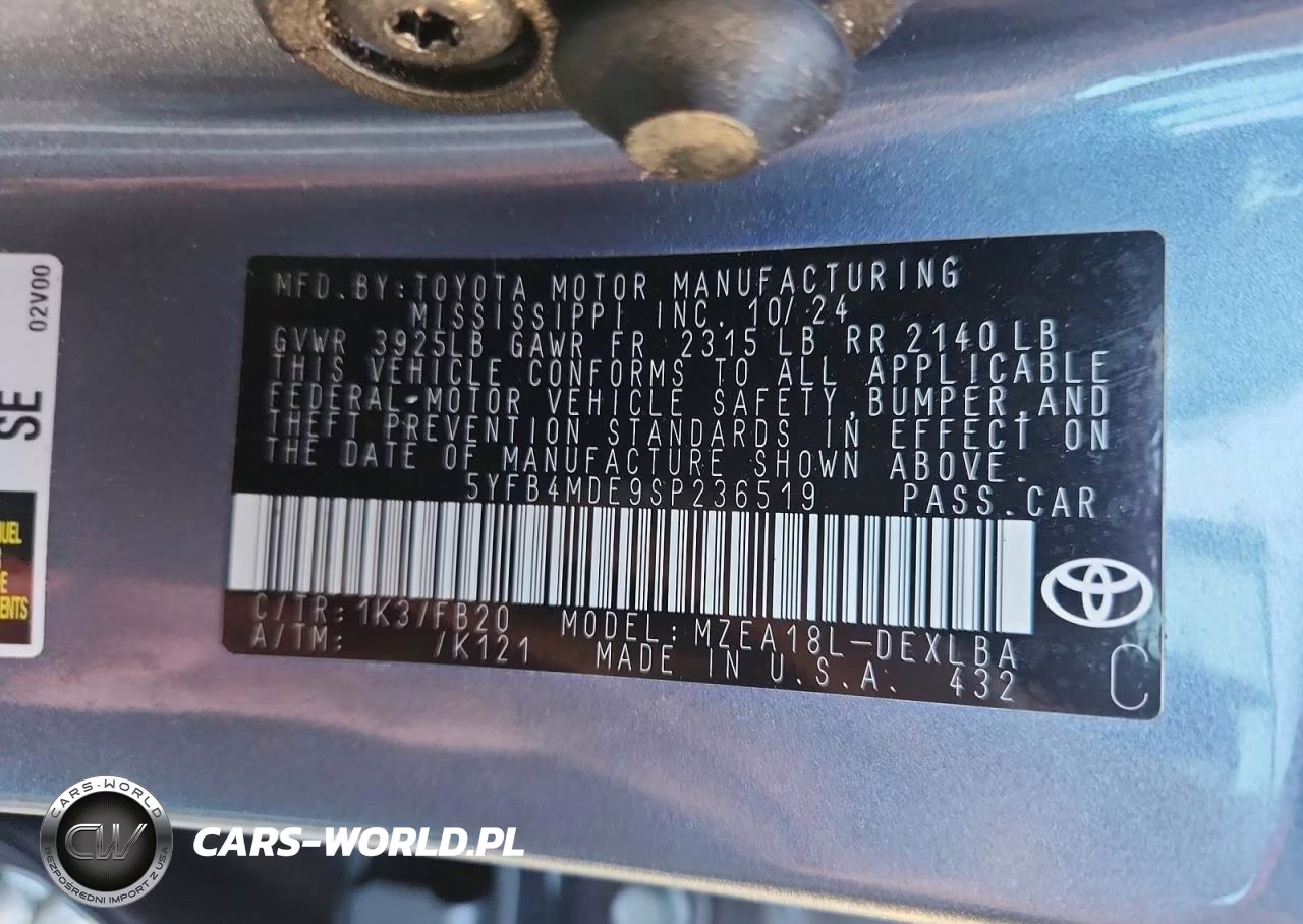 2025 Toyota Corolla Le VIN:5YFB4MDE9SP236519 - 13
