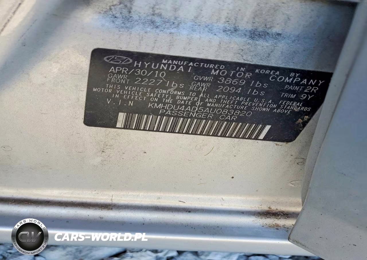 2010 Hyundai Elantra Gls VIN:KMHDU4AD5AU083820 - 12