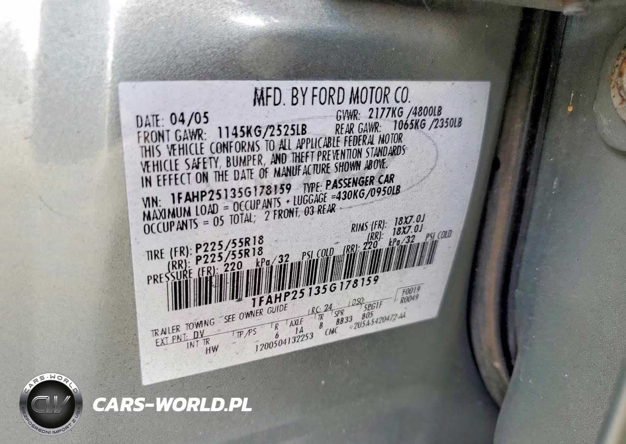 2005 Ford Five Hundred Limited VIN:1FAHP25135G178159 - 12