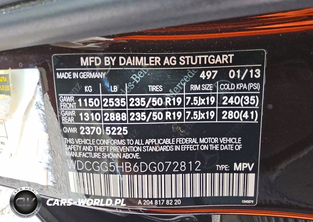 2013 Mercedes-Benz Glk 350 VIN:WDCGG5HB6DG072812 - 13