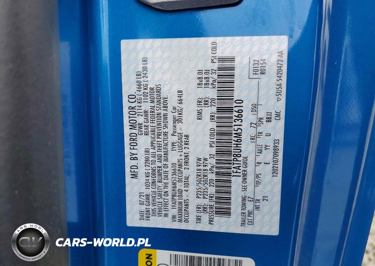 2021 Ford Mustang VIN:1FATP8UH6M5136610 - 13