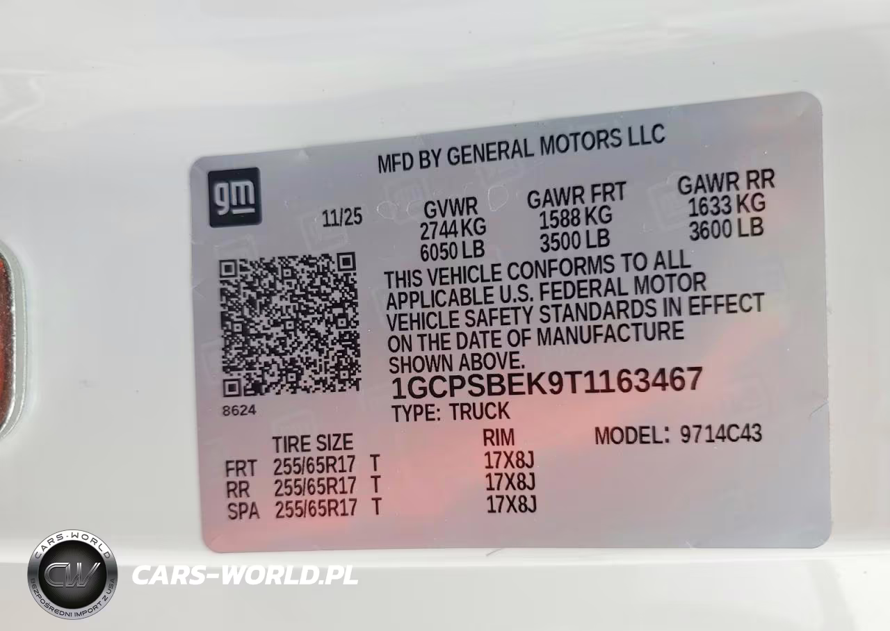 2026 Chevrolet Colorado VIN:1GCPSBEK9T1163467 - 12