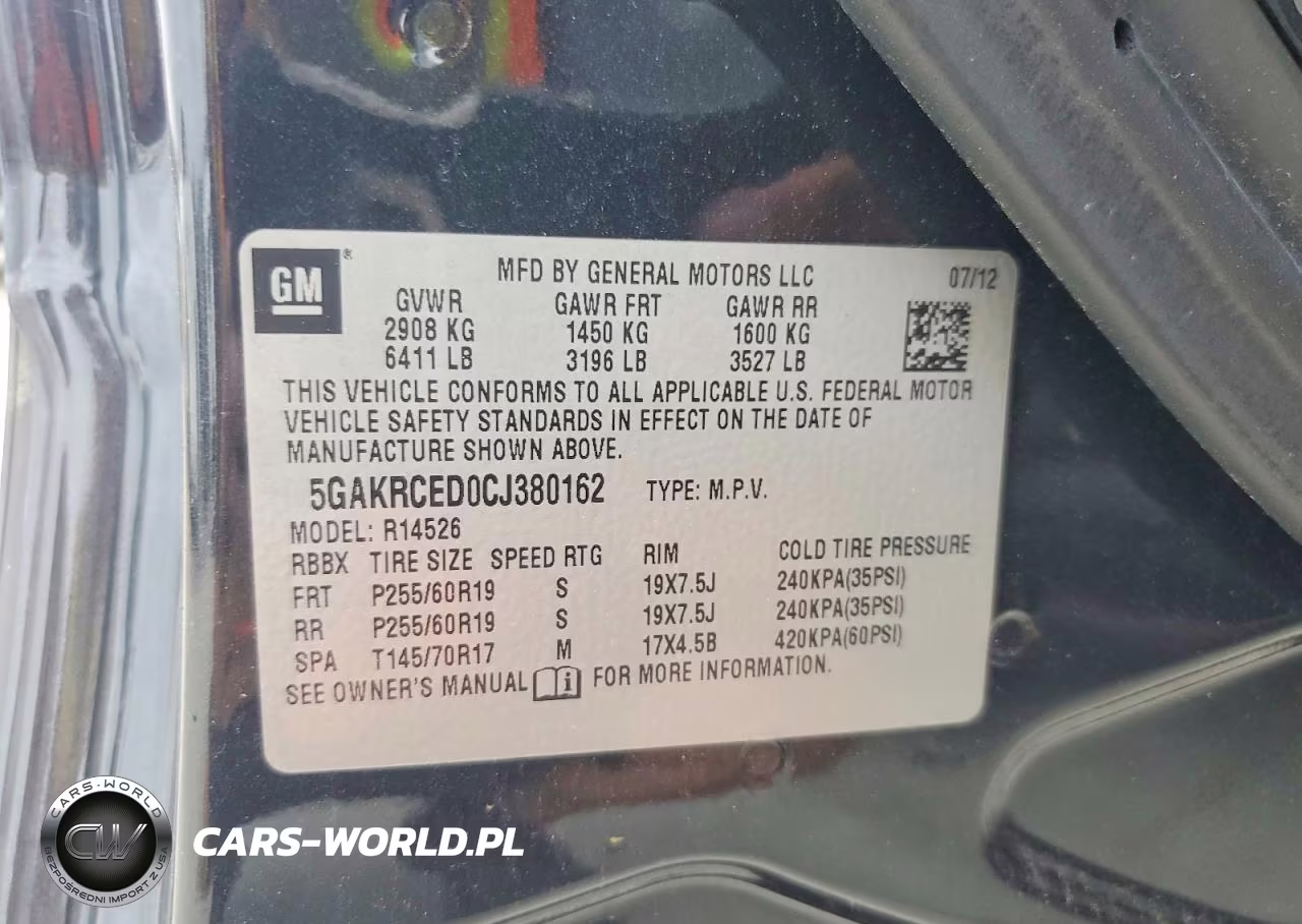 2012 Buick Enclave VIN:5GAKRCED0CJ380162 - 13