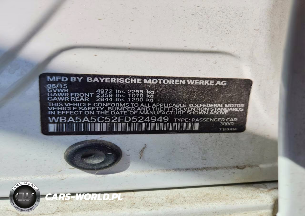 2015 BMW 528 I VIN:WBA5A5C52FD524949 - 12
