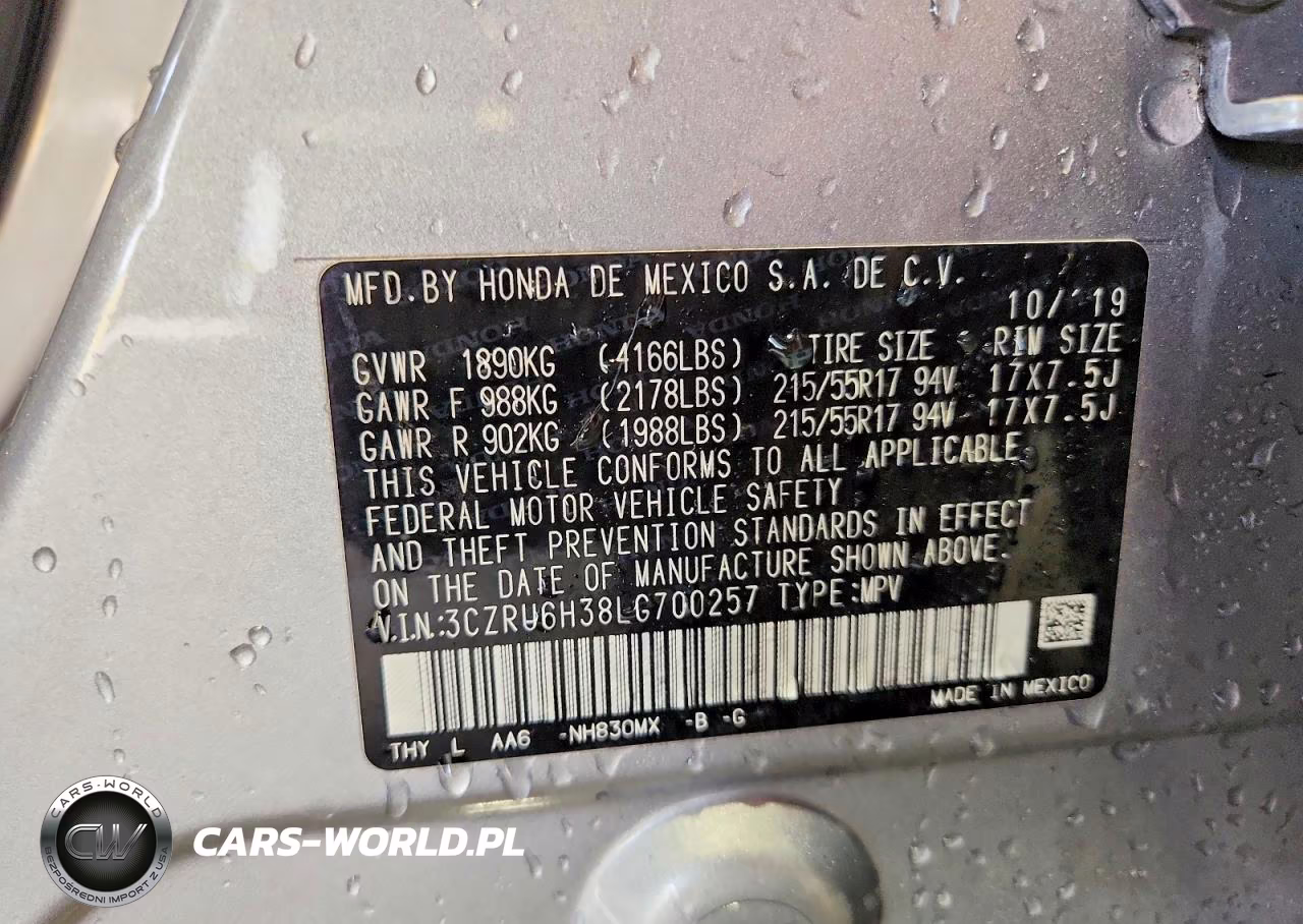 2020 Honda Hr-V Lx VIN:3CZRU6H38LG700257 - 13