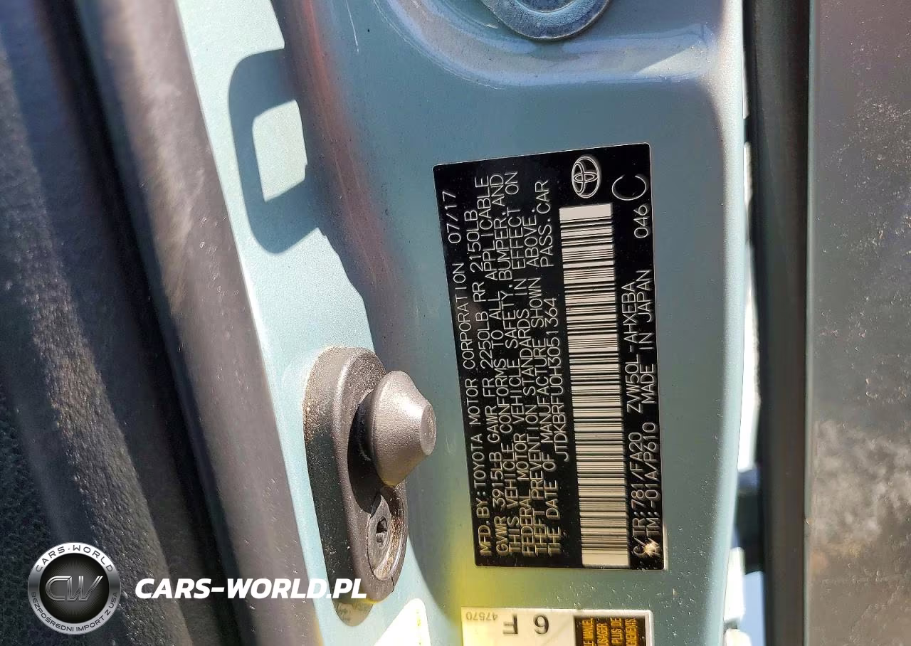 2017 Toyota Prius One VIN:JTDKBRFU0H3051364 - 12