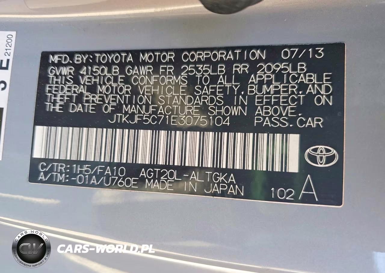 2014 Scion Tc Base VIN:JTKJF5C71E3075104 - 12