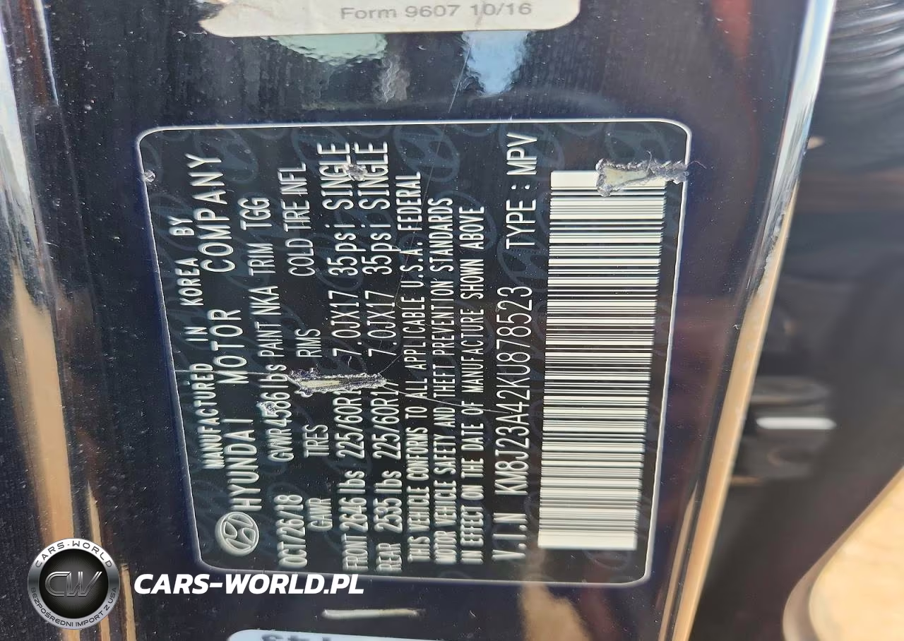 2019 Hyundai Tucson Se VIN:KM8J23A42KU878523 - 13