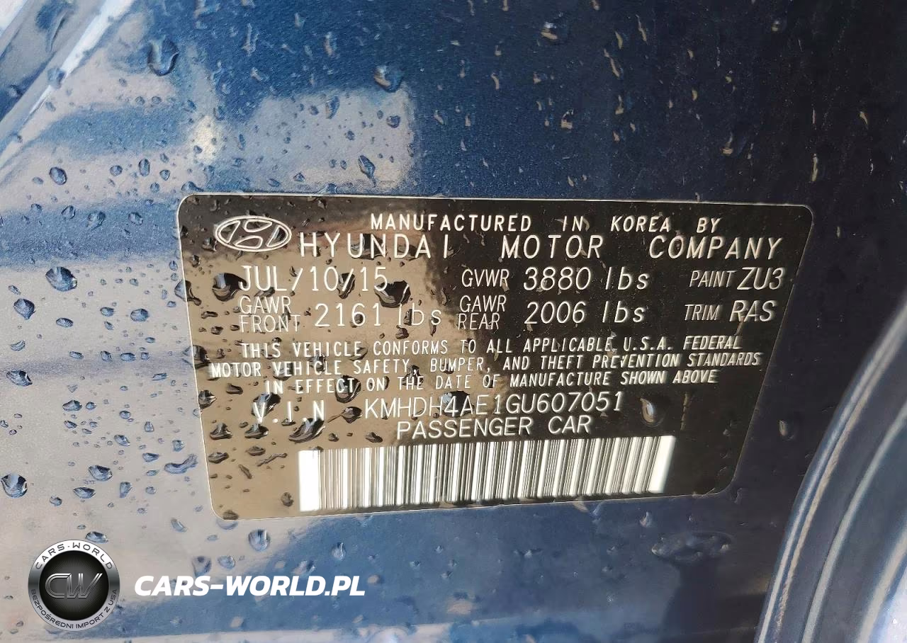 2016 Hyundai Elantra Se VIN:KMHDH4AE1GU607051 - 12