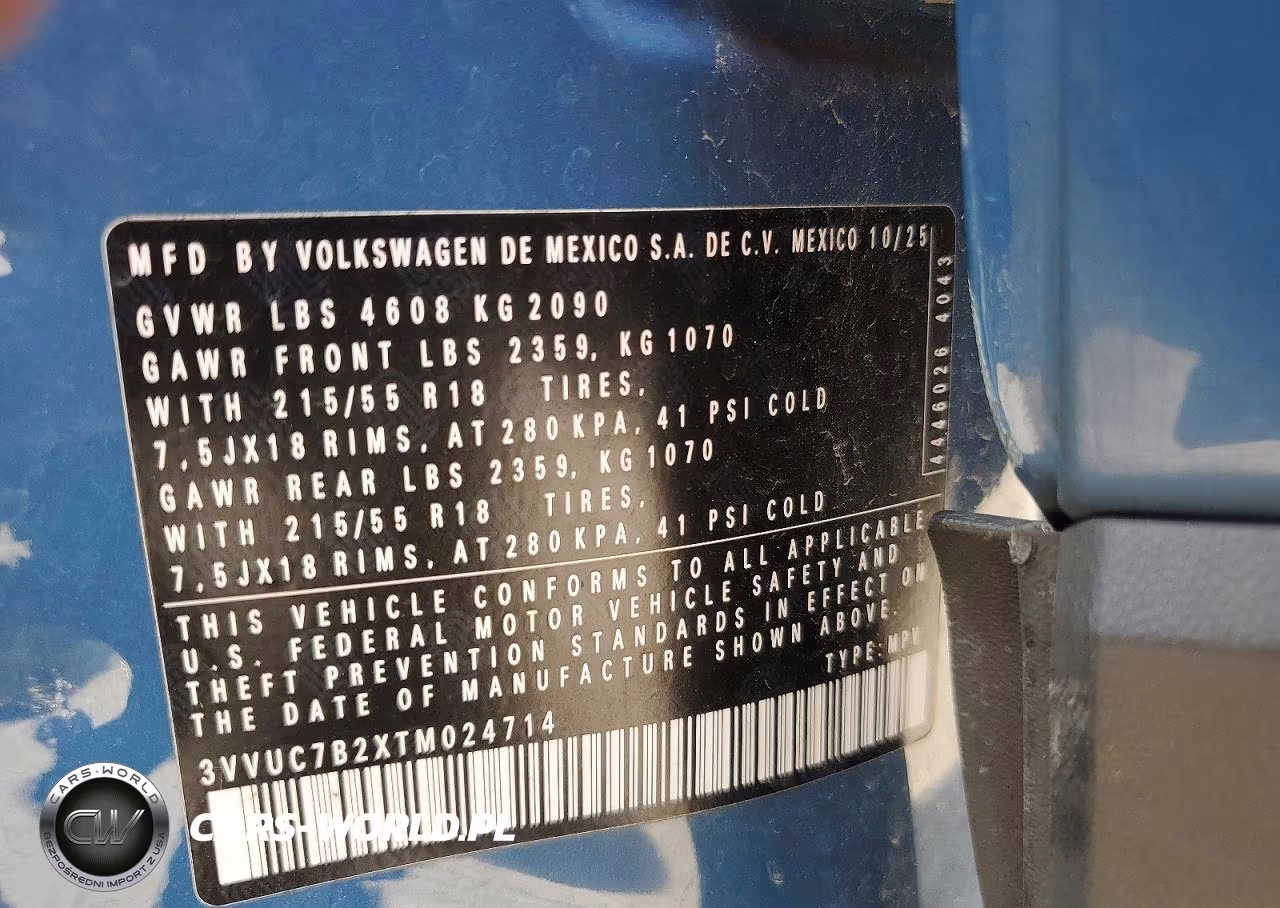2026 Volkswagen Taos Se VIN:3VVUC7B2XTM024714 - 13