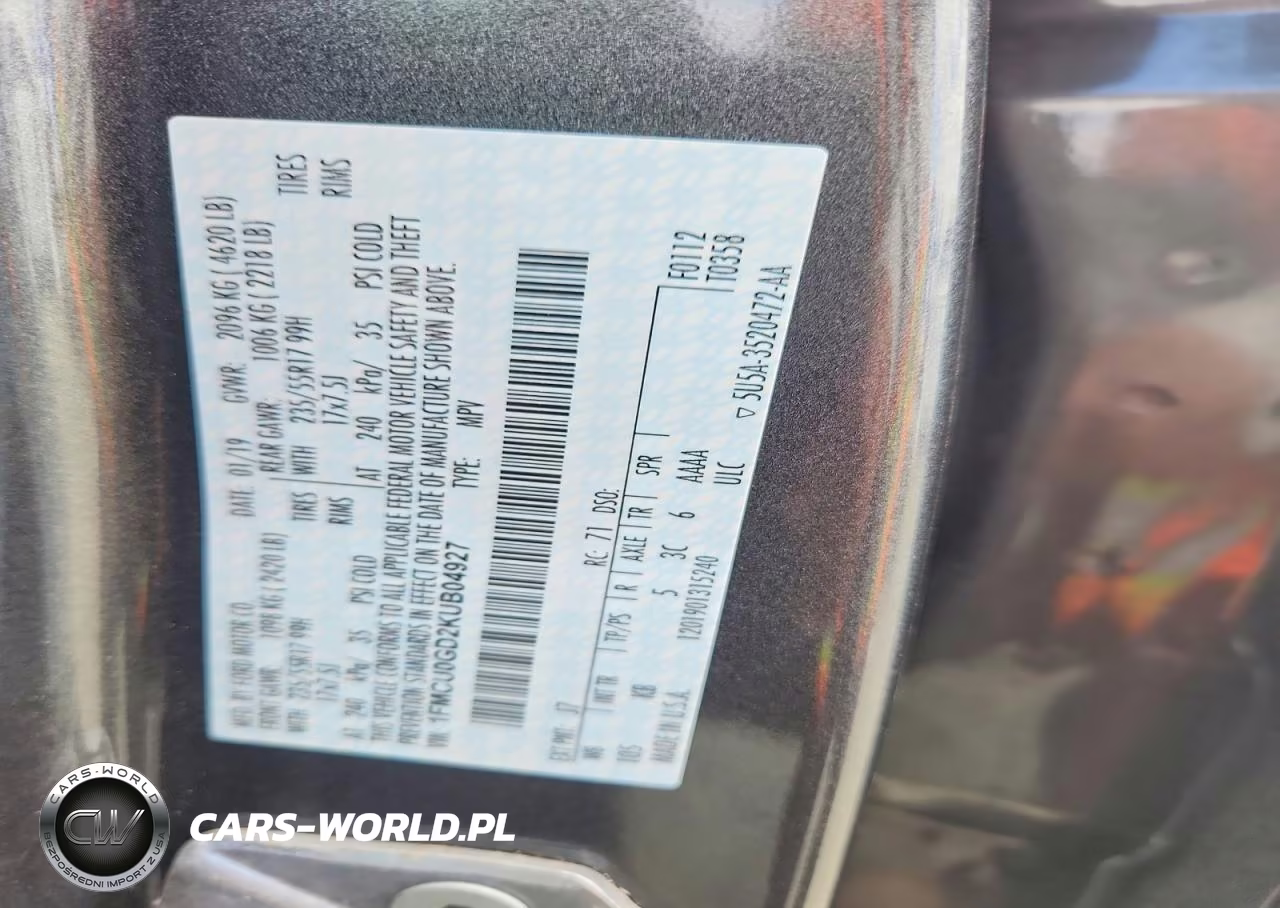 2019 Ford Escape Se VIN:1FMCU0GD2KUB04927 - 13