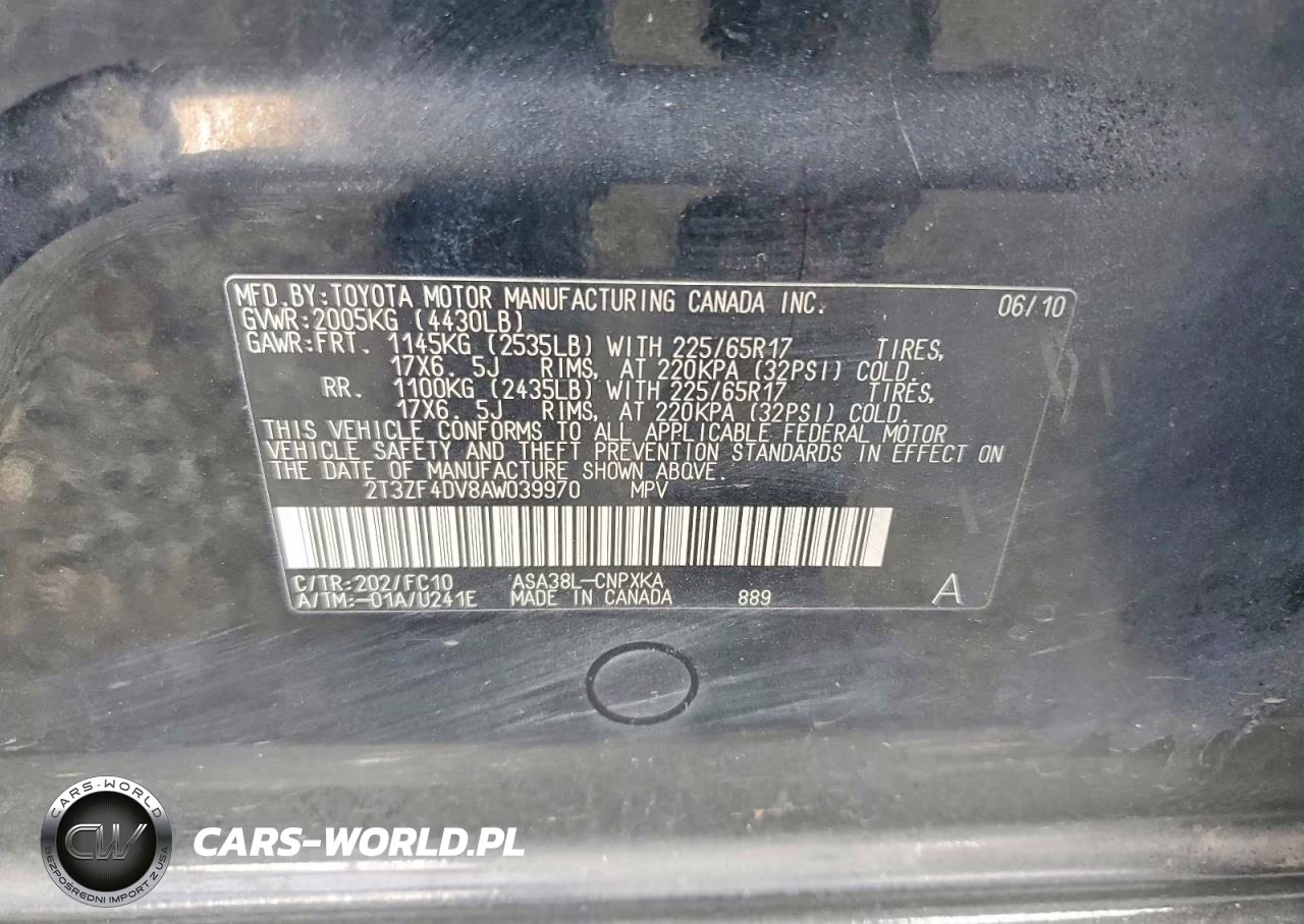 2010 Toyota Rav4 Base VIN:2T3ZF4DV8AW039970 - 13