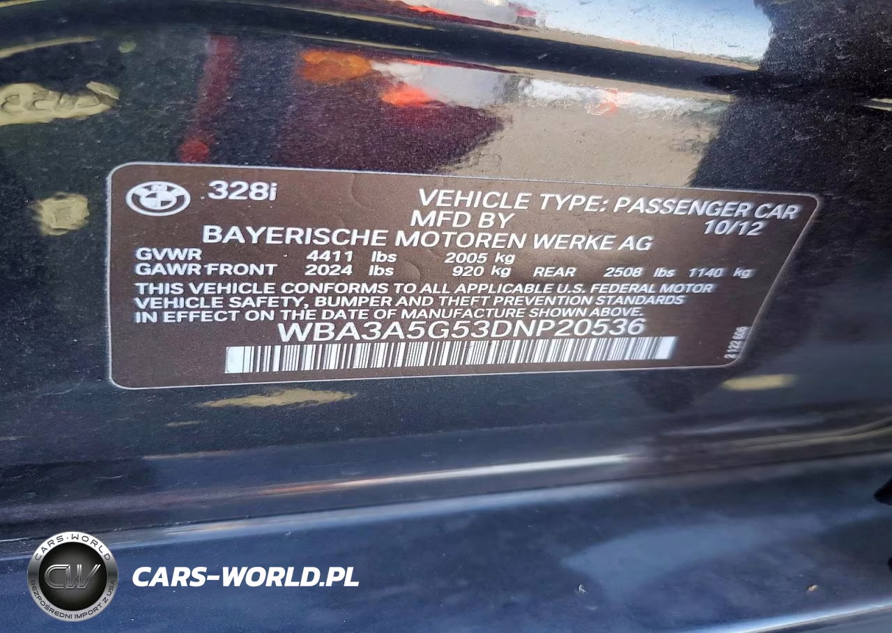 2013 BMW 328 I VIN:WBA3A5G53DNP20536 - 13