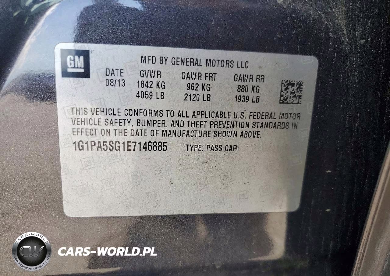 2014 Chevrolet Cruze Ls VIN:1G1PA5SG1E7146885 - 12