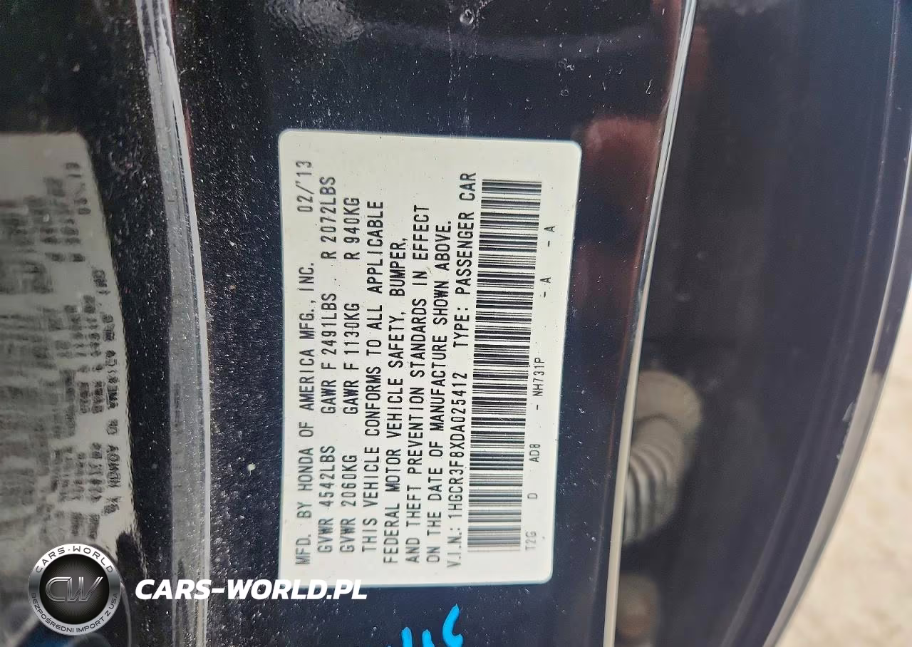 2013 Honda Accord Exl VIN:1HGCR3F8XDA025412 - 12