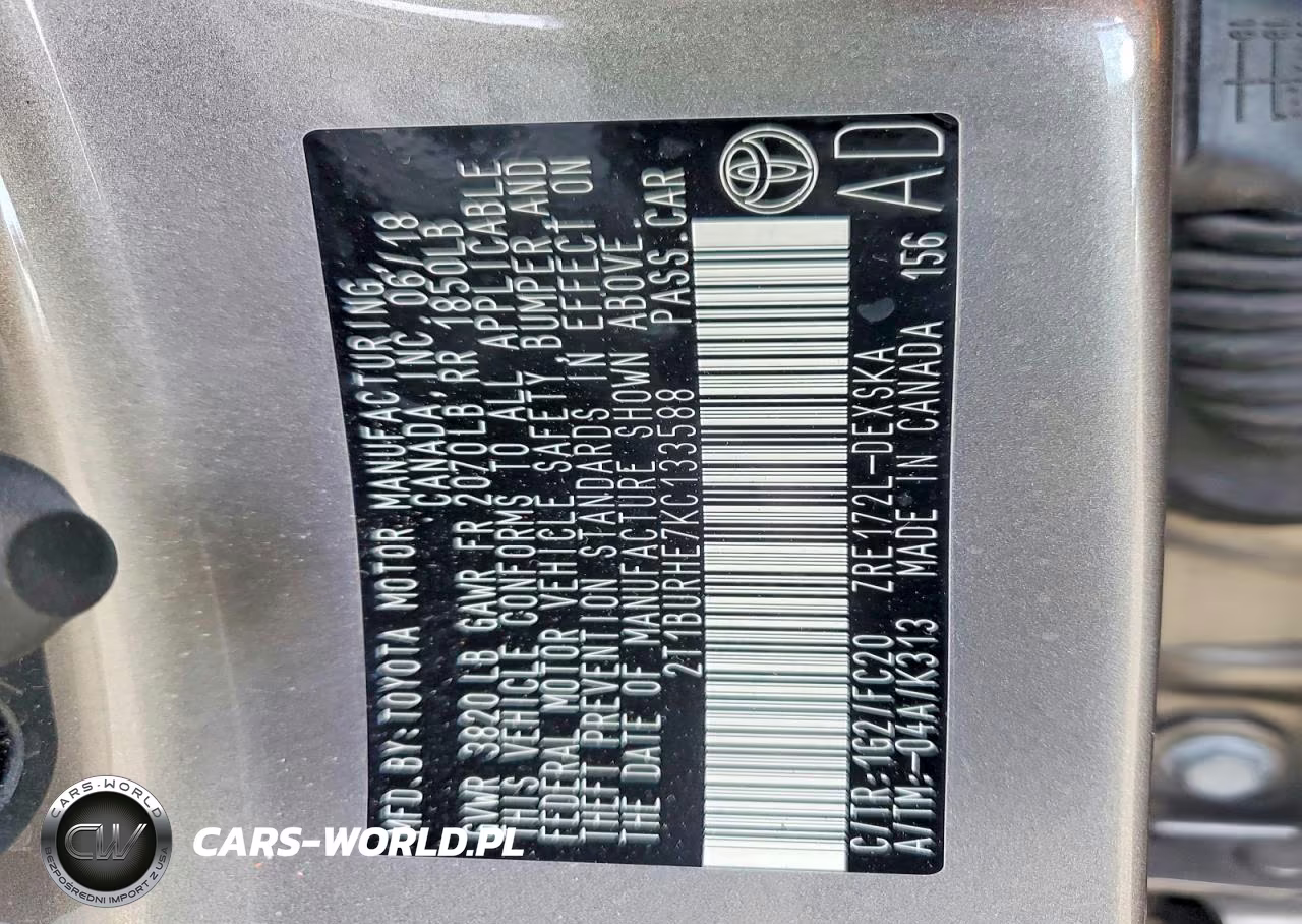 2019 Toyota Corolla Se VIN:2T1BURHE7KC133588 - 12