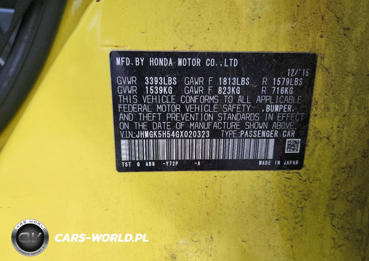 2016 Honda Fit Lx VIN:JHMGK5H54GX020323 - 12