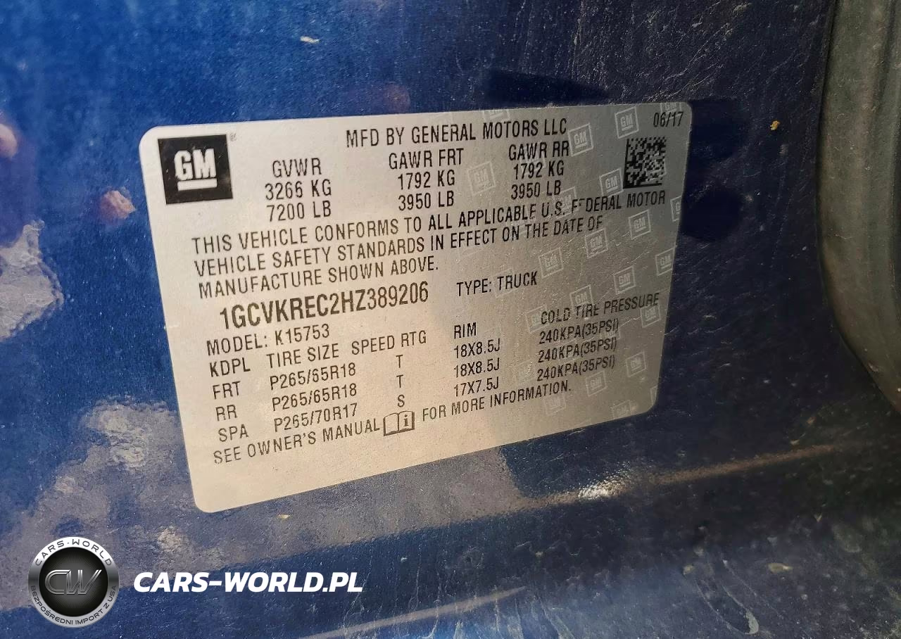 2017 Chevrolet Silverado K1500 Lt VIN:1GCVKREC2HZ389206 - 12