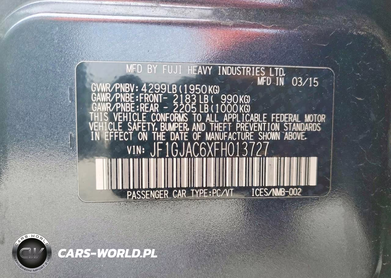 2015 Subaru Impreza Premium VIN:JF1GJAC6XFH013727 - 12