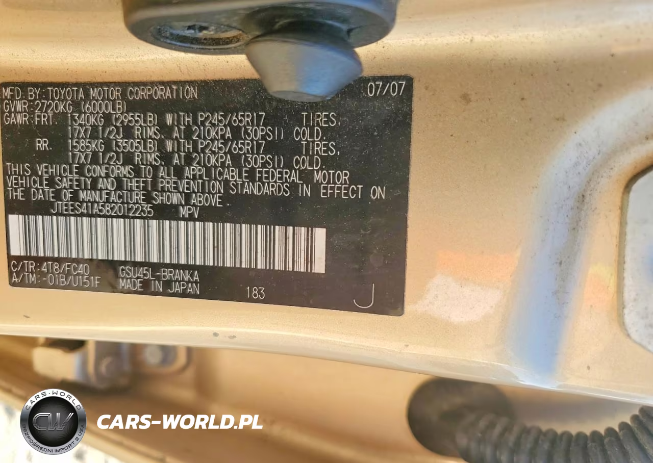 2008 Toyota Highlander Base VIN:JTEES41A582012235 - 12