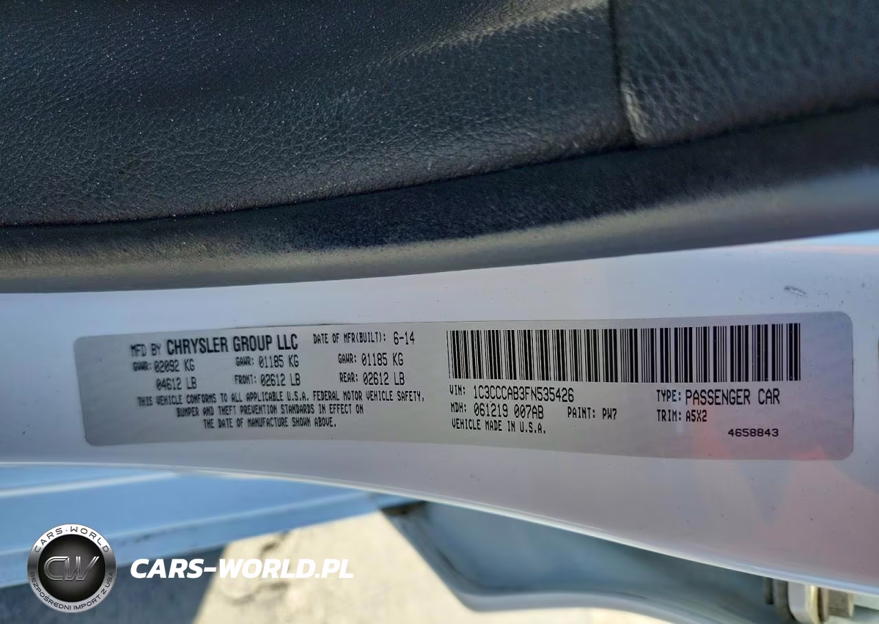 2015 Chrysler 200 Limited VIN:1C3CCCAB3FN535426 - 13
