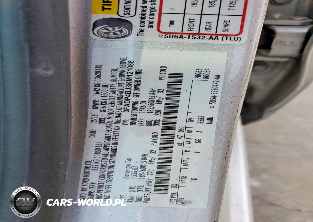 2019 Ford Fiesta Se VIN:3FADP4BJ3KM121086 - 12