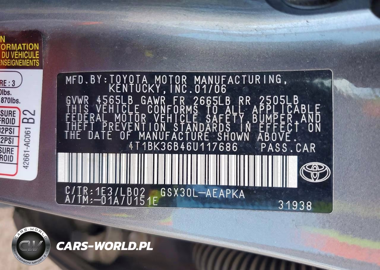 2006 Toyota Avalon Limited VIN:4T1BK36B46U117686 - 12