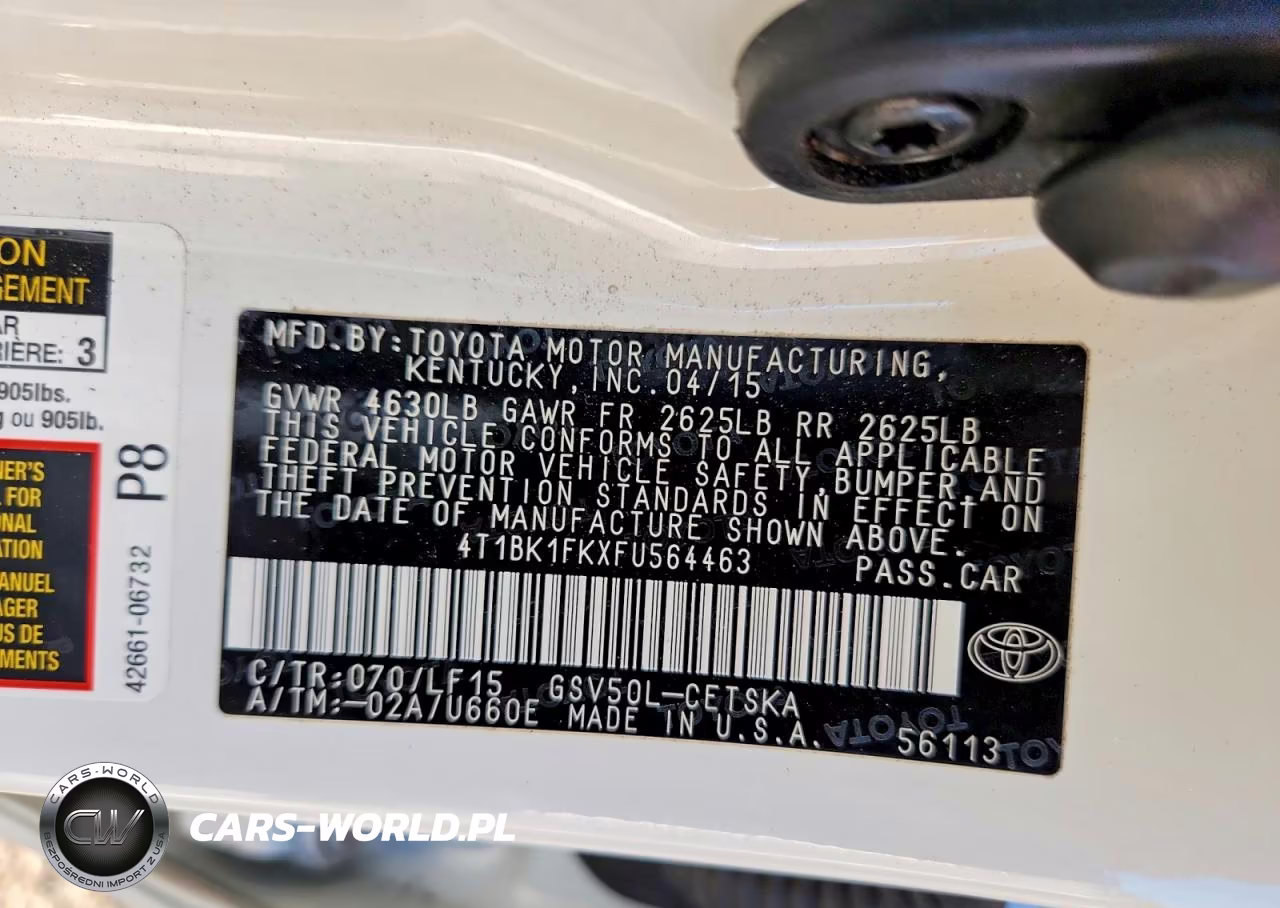 2015 Toyota Camry Xse V6 VIN:4T1BK1FKXFU564463 - 12