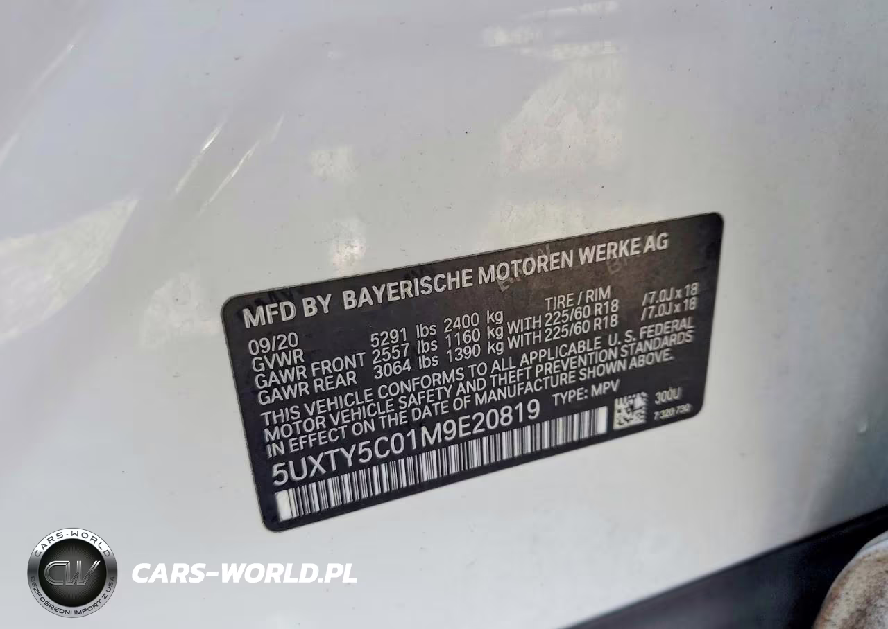 2021 BMW X3 xDrive30I VIN:5UXTY5C01M9E20819 - 13