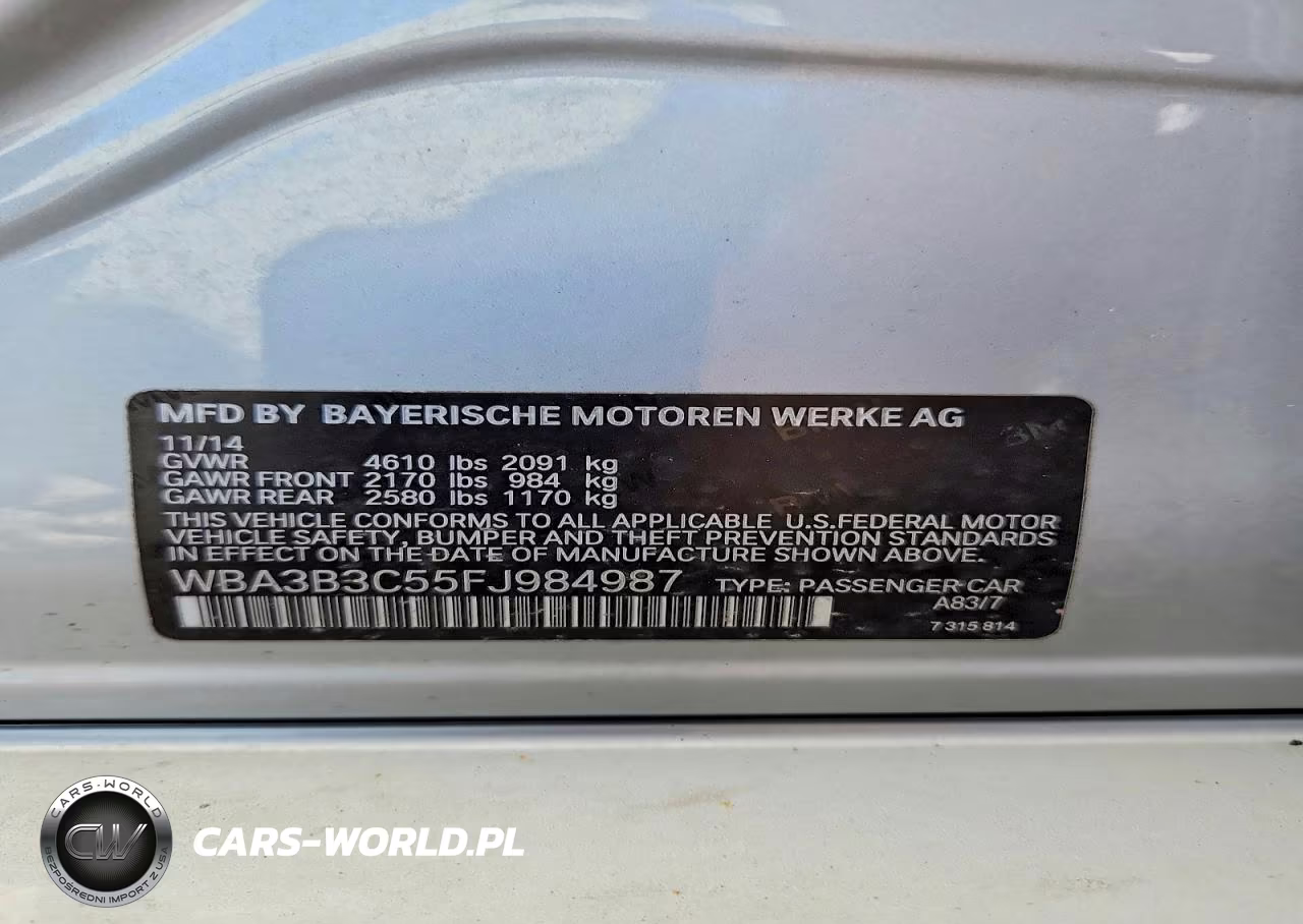 2015 BMW 328 Xi VIN:WBA3B3C55FJ984987 - 12