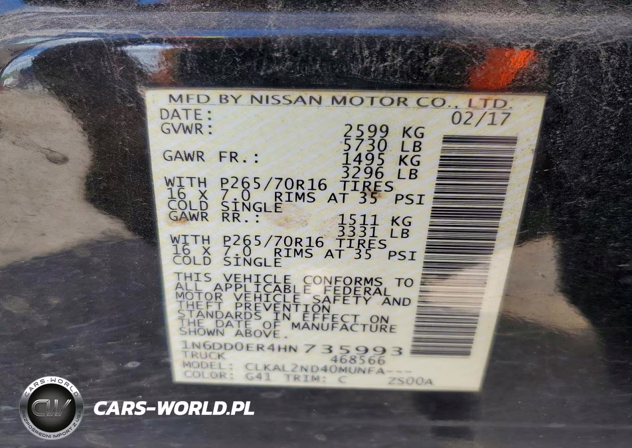 2017 Nissan Frontier Sv VIN:1N6DD0ER4HN735993 - 12