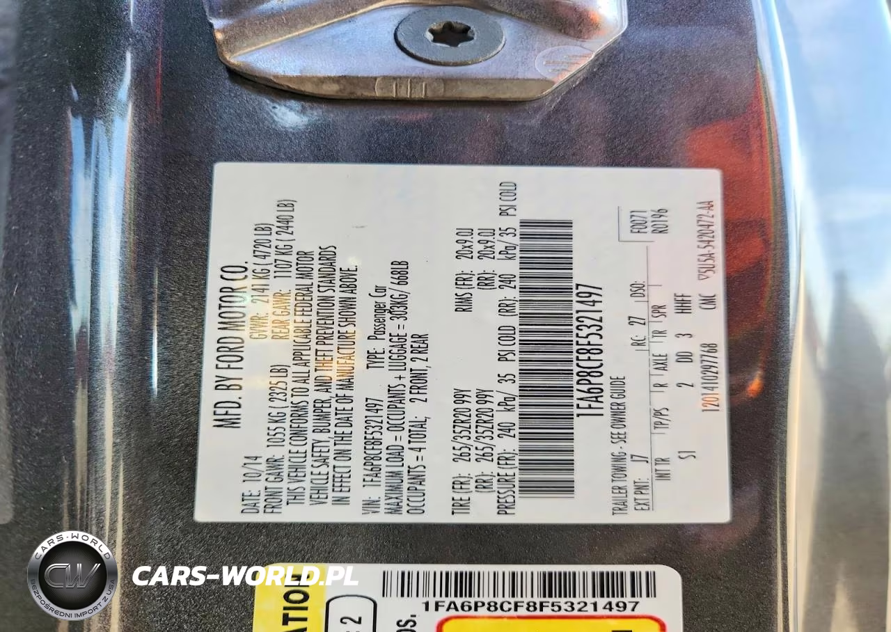 2015 Ford Mustang Gt VIN:1FA6P8CF8F5321497 - 13