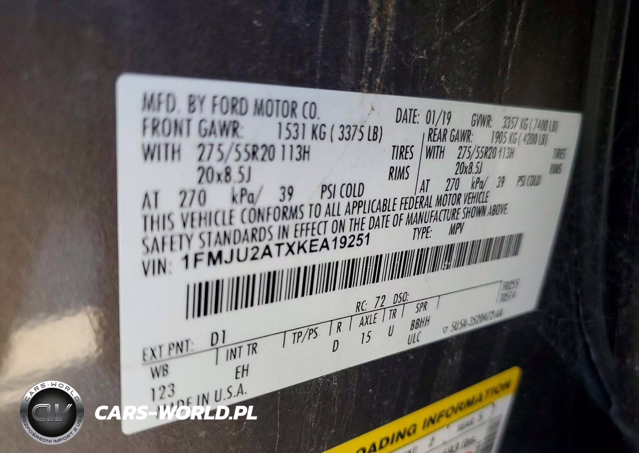 2019 Ford Expedition Limited VIN:1FMJU2ATXKEA19251 - 14