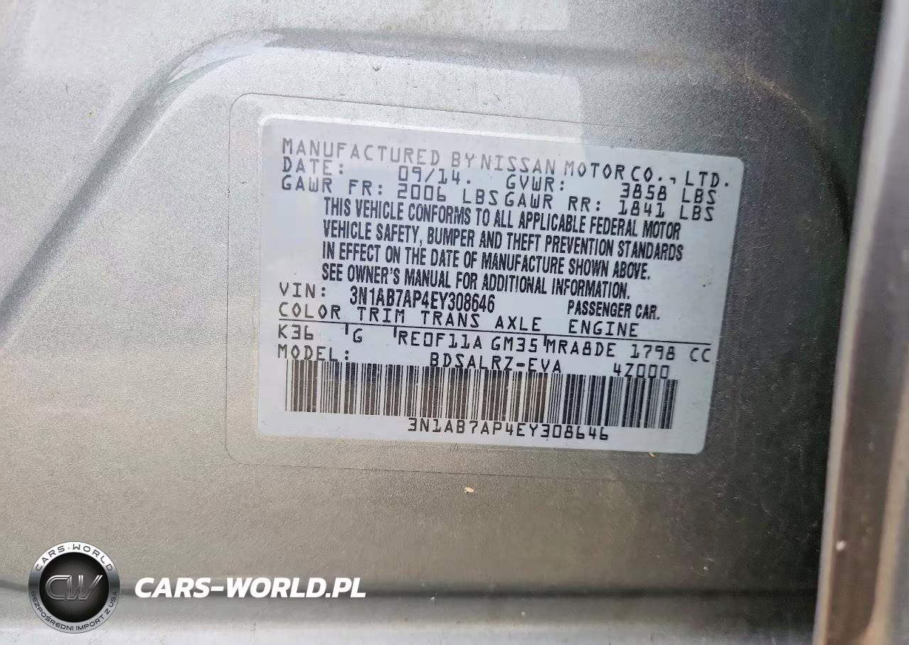 2014 Nissan Sentra Sr VIN:3N1AB7AP4EY308646 - 12
